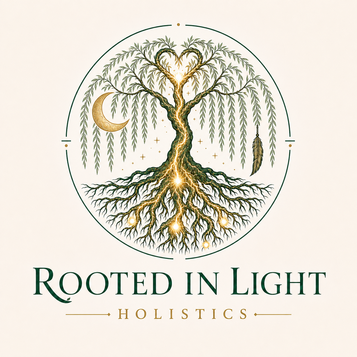 Rooted in Light Holistics willow tree logo